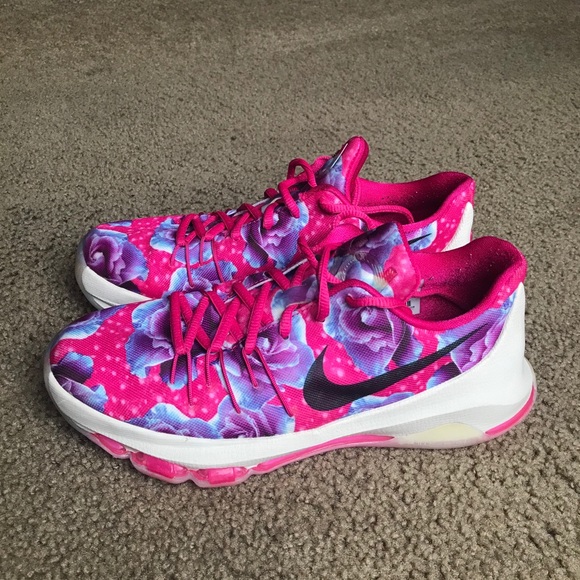 Nike KD 8 Premium In Vivid Pink Aunt Pearl Sz 7Y - Picture 5 of 11